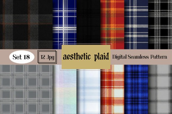 Aesthetic Plaid Digital Seamless Pattern