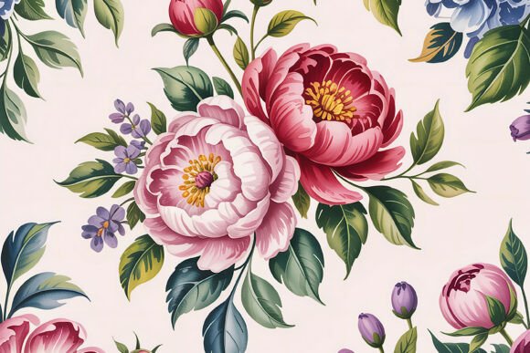 Artistic Peony Rose Floral Background: A Timeless Addition to Your Creative Projects
