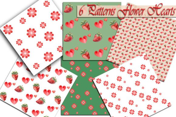 Floral Heart Pattern Watercolor