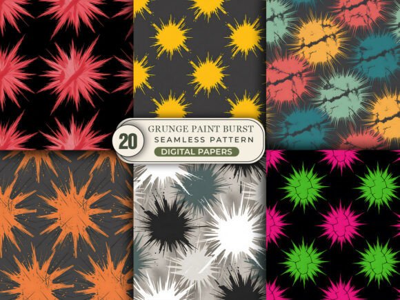Grunge Burst Seamless Pattern