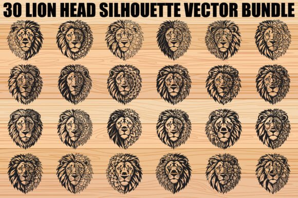 Lion Head Silhouette Bundle