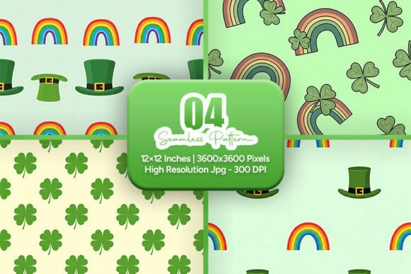 Lucky Rainbow Clover Seamless Pack: Brighten Your Seasonal Creations