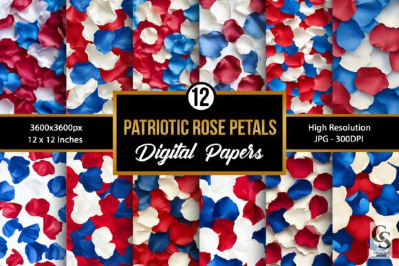 Red Blue White Rose Petals Pattern: A Versatile Design for Creative Projects