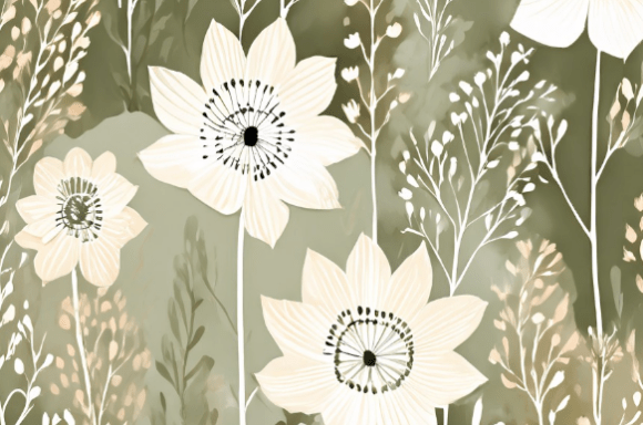 Soft Neutral Wildflower Watercolor Botan: A Versatile Design for Nature-Inspired Projects