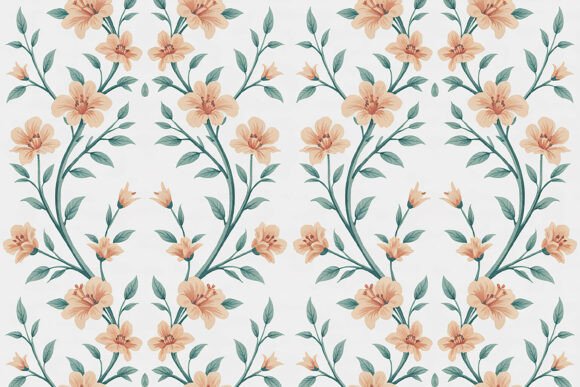 Soft Purple Floral Toile Pattern