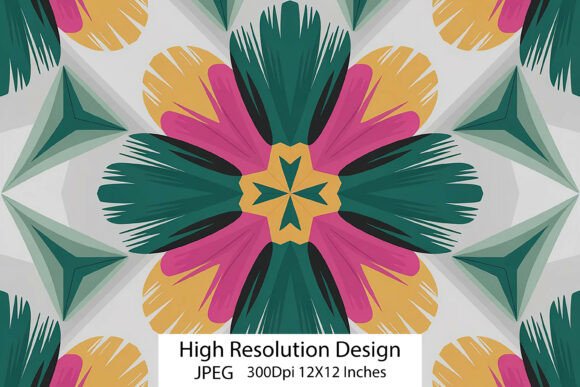 Symmetrical Floral Tile Pattern