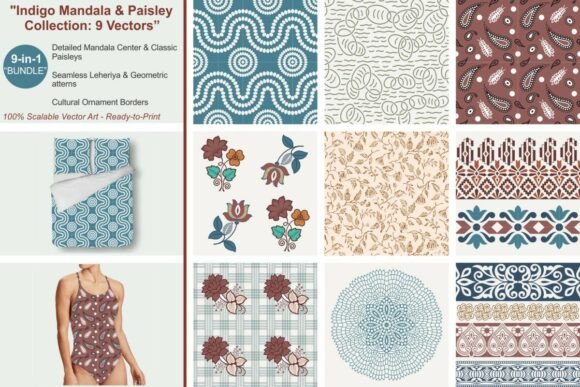 The Timeless Elegance of the Indigo Mandala Paisley Collection 9 P